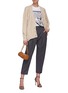 Figure View - Click To Enlarge - STELLA MCCARTNEY - 'Dawson' pleated crop tailored pants