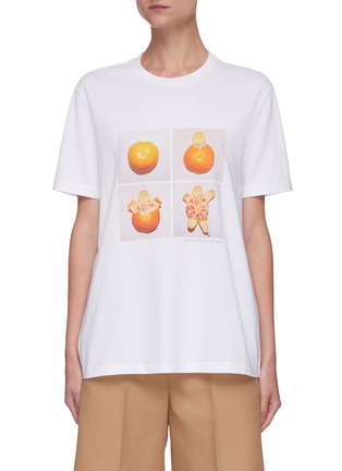 Main View - Click To Enlarge - STELLA MCCARTNEY - Tangerine collage print T-shirt