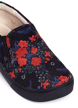 Detail View - Click To Enlarge - AKID - 'Liv' floral print canvas kids slip-ons