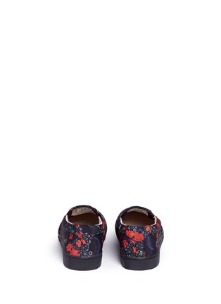 Back View - Click To Enlarge - AKID - 'Liv' floral print canvas kids slip-ons