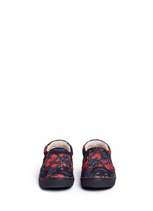 Figure View - Click To Enlarge - AKID - 'Liv' floral print canvas kids slip-ons
