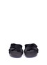 Front View - Click To Enlarge - FIGS BY FIGUEROA - 'Figomatic' satin hinged slide sandals