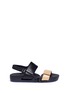 Main View - Click To Enlarge - FIGS BY FIGUEROA - Figulous' colourblock leather hinged slingback sandals