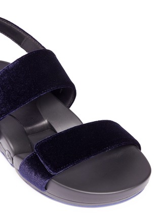 Detail View - Click To Enlarge - FIGS BY FIGUEROA - 'Figulous' velvet hinged slingback sandals