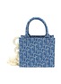 Main View - Click To Enlarge - LAURENCE & CHICO - Monogram pearl chain square denim small tote