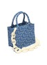 Figure View - Click To Enlarge - LAURENCE & CHICO - Monogram pearl chain square denim small tote