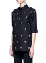 Front View - Click To Enlarge - NEIL BARRETT - 'Fleur de Thunder' print half sleeve shirt