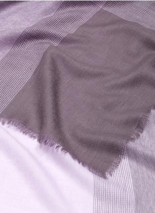 Detail View - Click To Enlarge - ISH - Contrast border raw edge cashmere scarf