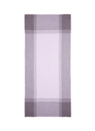 Main View - Click To Enlarge - ISH - Contrast border raw edge cashmere scarf
