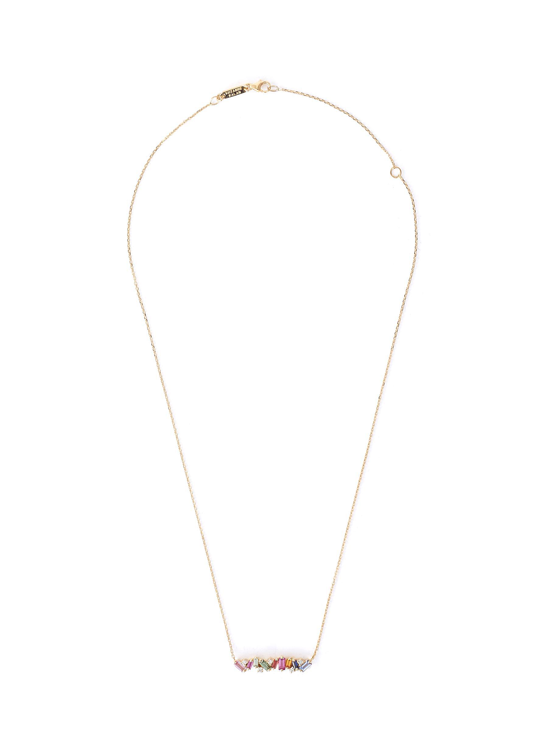 Suzanne Kalan 'rainbow' Diamond Sapphire 18k Gold Necklace