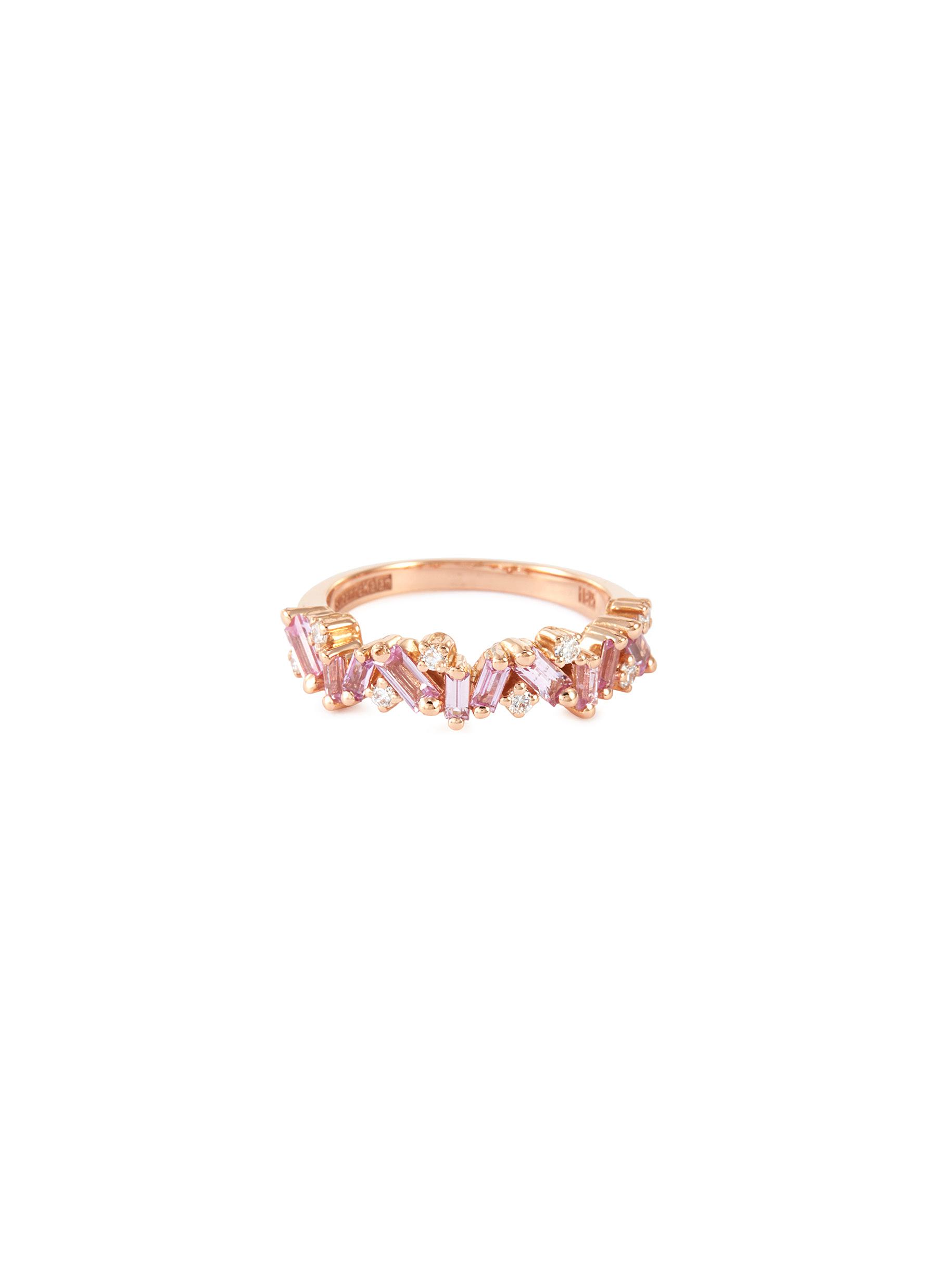 Suzanne Kalan 'fireworks Bliss' Diamond Sapphire 18k Rose Gold Half Eternity Ring