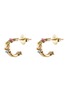 SUZANNE KALAN - 'Rainbow' diamond sapphire 18k gold hoop earrings