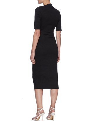 Back View - Click To Enlarge - ACLER - Parkfield' Asymmetric High Neck Ruch Midi Dress