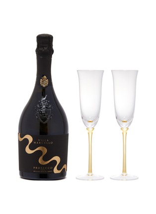 Main View - Click To Enlarge - PETERSHAM NURSERIES - Prosecco Millesimato Brut and Bellini Glass Gift Set