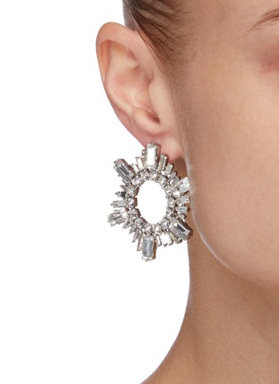 Figure View - Click To Enlarge - AMINA MUADDI - Begum' crystal embellished mini disk earrings