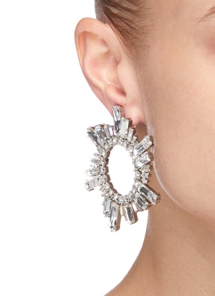 Figure View - Click To Enlarge - AMINA MUADDI - Begum' crystal embellished disk earrings