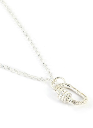 Detail View - Click To Enlarge - HATTON LABS - White topaz studded carabiner necklace
