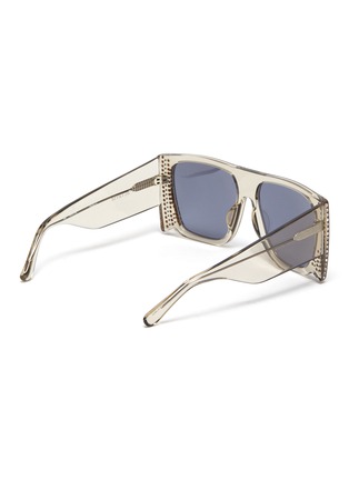Figure View - Click To Enlarge - MAGDA BUTRYM - x Linda Farrow Crystal embellishment thick acetate frame square sunglasses
