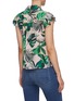 Back View - Click To Enlarge - ALICE & OLIVIA - 'Randa' palm print ruffle sleeve silk henley shirt