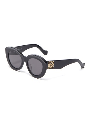 Main View - Click To Enlarge - LOEWE - Anagram embellished bold acetate frame cateye sunglasses