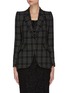 Main View - Click To Enlarge - ALEXANDER MCQUEEN - Peak Shoulder Welsh Check Wool Fitted Blazer