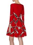 Back View - Click To Enlarge - ALEXANDER MCQUEEN - Heart Print V-neck Flared Dress