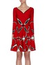 Main View - Click To Enlarge - ALEXANDER MCQUEEN - Heart Print V-neck Flared Dress