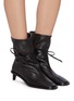 Figure View - Click To Enlarge - JIL SANDER - Structure Heel Ankle Wrap Tie Boots