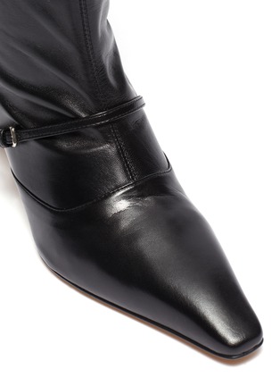 Detail View - Click To Enlarge - JIL SANDER - Slim Buckle Strap Flat Heel Point Toe Knee High Boots