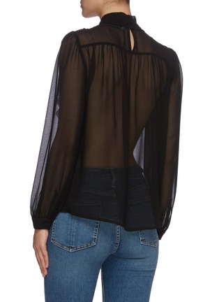 Back View - Click To Enlarge - SELF-PORTRAIT - See-through Chiffon Bow Blouse