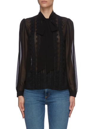 Main View - Click To Enlarge - SELF-PORTRAIT - See-through Chiffon Bow Blouse