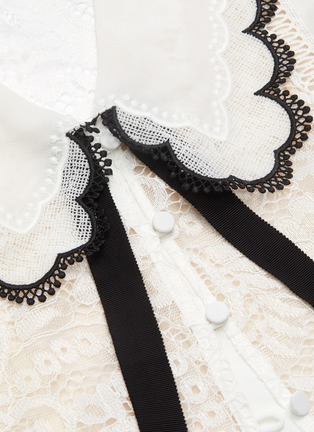  - SELF-PORTRAIT - Bow Detail Ruffled Cord Lace Blouse