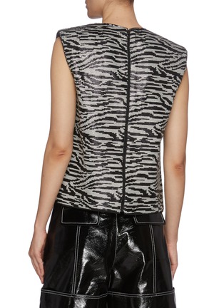 Back View - Click To Enlarge - SELF-PORTRAIT - Sequin Zebra Print Sleeveless Top