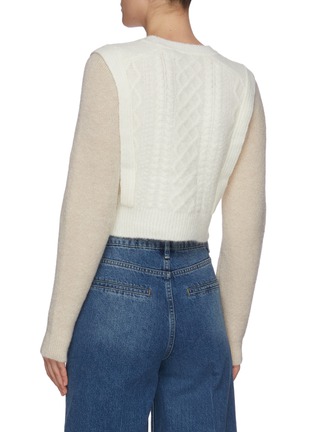 Back View - Click To Enlarge - SELF-PORTRAIT - Chain Detail Contrast Colour Knitted Sweater