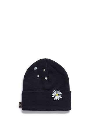 Figure View - Click To Enlarge - PIERS ATKINSON - Swarovski crystal embellished daisy beanie