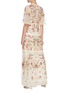 Back View - Click To Enlarge - NEEDLE & THREAD - 'TRELLIS ROSE' Floral Embroidered Cape Sleeve Gown