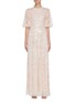 Main View - Click To Enlarge - NEEDLE & THREAD - Sequin Embellished Cape Sleeve Gown