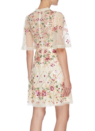 Back View - Click To Enlarge - NEEDLE & THREAD - 'Trellis Rose' mini dress