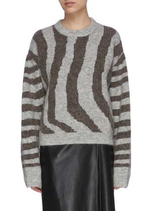 Main View - Click To Enlarge - REMAIN - 'CAMI' Curve Stripe Sweater