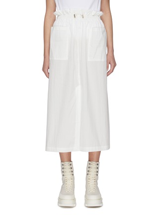 Main View - Click To Enlarge - REMAIN - 'AMINA' Drawstring Waist Patch Pocket Midi Skirt