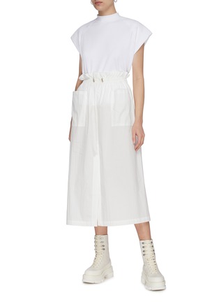 Figure View - Click To Enlarge - REMAIN - 'AMINA' Drawstring Waist Patch Pocket Midi Skirt