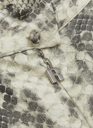 Detail View - Click To Enlarge - ROTATE - Kim' Snake Print Mock Neck Bubble Sleeve Leather Dress