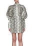 Main View - Click To Enlarge - ROTATE - Kim' Snake Print Mock Neck Bubble Sleeve Leather Dress