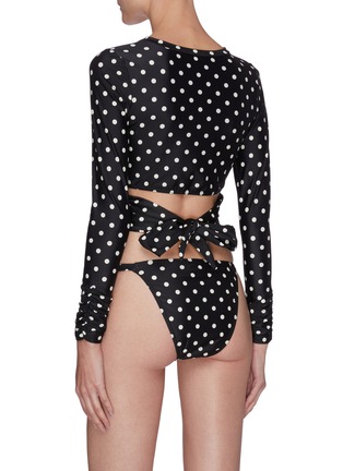 Back View - Click To Enlarge - PEONY - Polka Dots Sun Shirt Swimwear Top