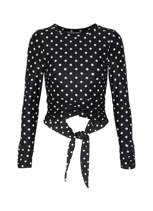 Main View - Click To Enlarge - PEONY - Polka Dots Sun Shirt Swimwear Top