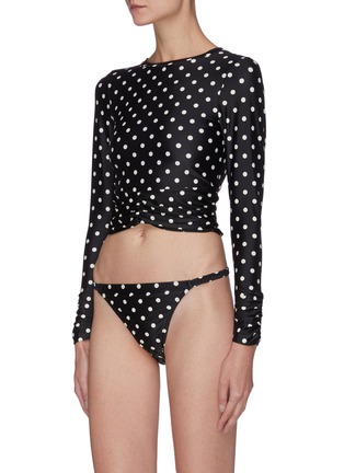 Figure View - Click To Enlarge - PEONY - Polka Dots Sun Shirt Swimwear Top