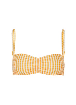 Main View - Click To Enlarge - PEONY - Gingham Ruch Bikini Top