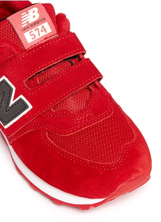 Detail View - Click To Enlarge - NEW BALANCE - '574 High Visibility' mesh suede kids sneakers