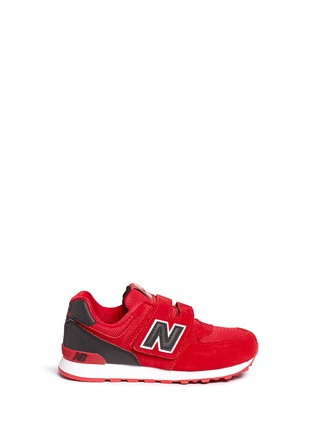 Main View - Click To Enlarge - NEW BALANCE - '574 High Visibility' mesh suede kids sneakers