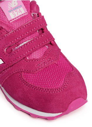 Detail View - Click To Enlarge - NEW BALANCE - '574 High Visibility' mesh suede toddler sneakers